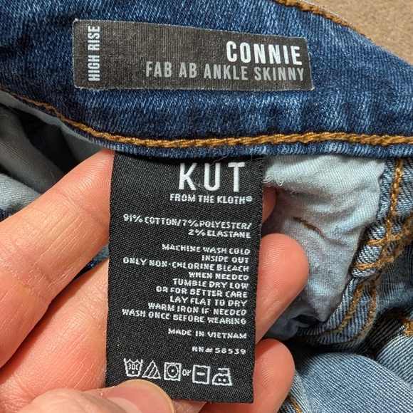 Kut From The Kloth Connie High Rise Fab Ab Ankle Skinny Jeans Size 6 - Picture 5 of 7